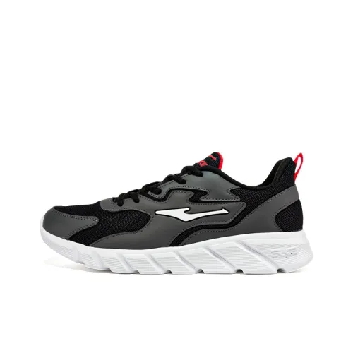 Erke Durable Lightweight And Breathable Low Top Casual Running Shoes Men Black Gray