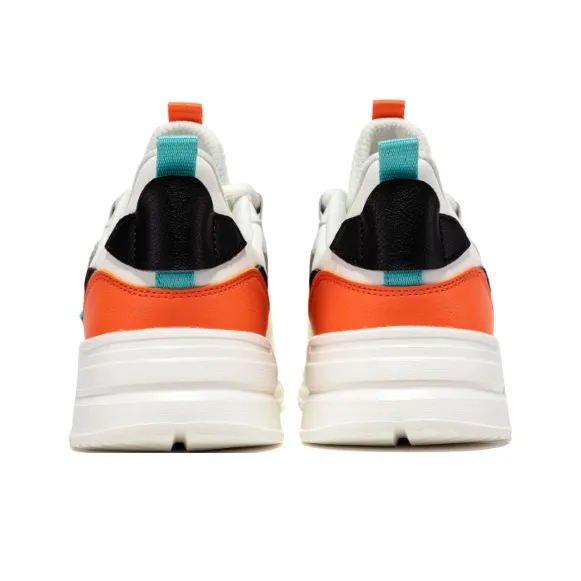 Erke Cushioning Lightweight Low Top Casual Shoes Men White Black Orange-4