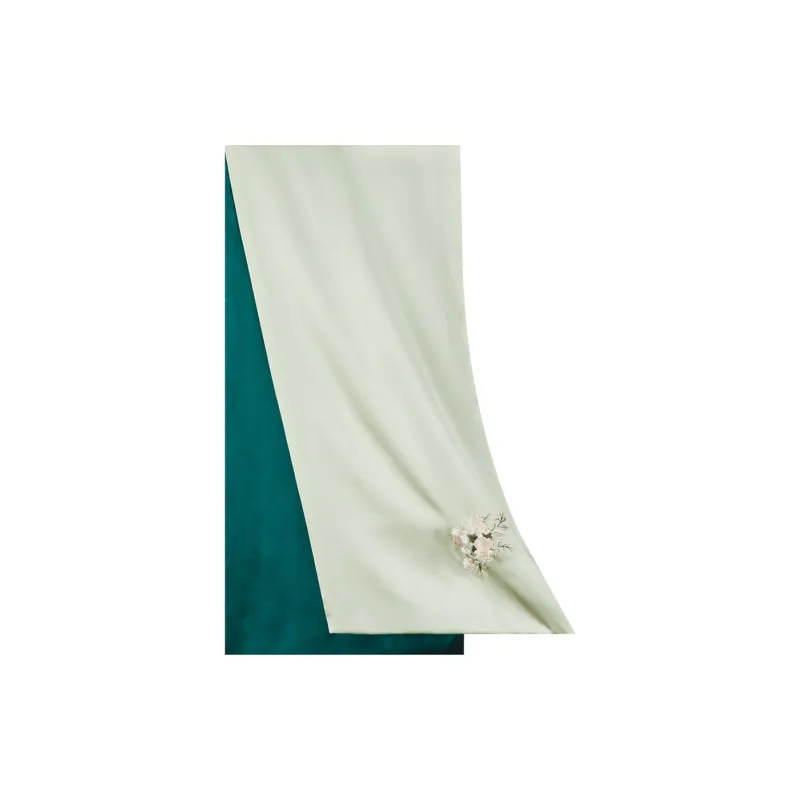 WENSLI Embroidered Handkerchief Tea Flower Valley, Silk Scarf Women's-0
