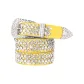 Genuine Leather Full Diamond Yellow