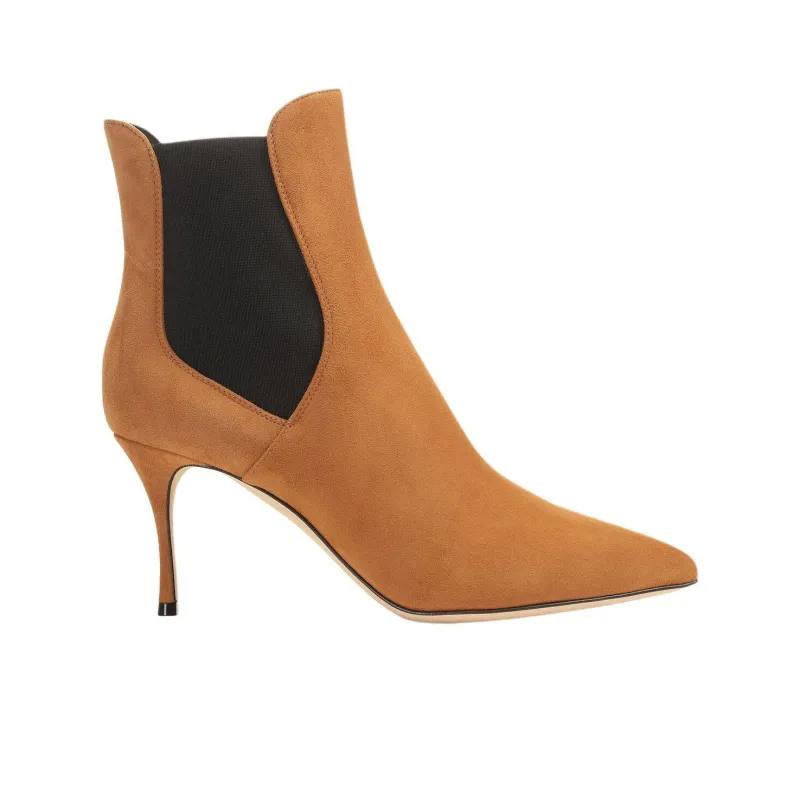 SERGIO ROSSI Godiva Short Chelsea Boots 7.5cm Women's Brown-1
