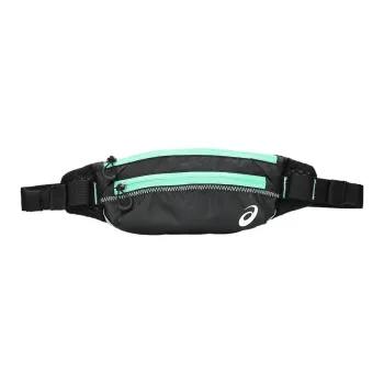 Asics Polyester Fanny Pack Regular Unisex Black & New Leaf Green