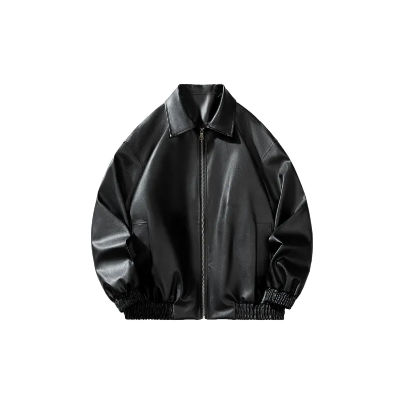 H.V.G.A Leather Jacket Unisex Black-1