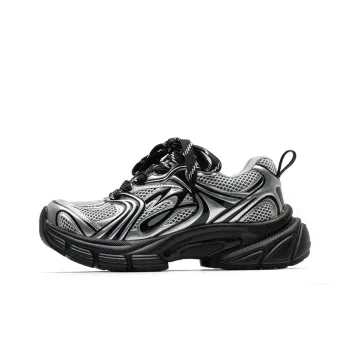 Mule Donkey Height Increasing Breathable Low Top Chunky Sneakers Unisex Liquid Silver