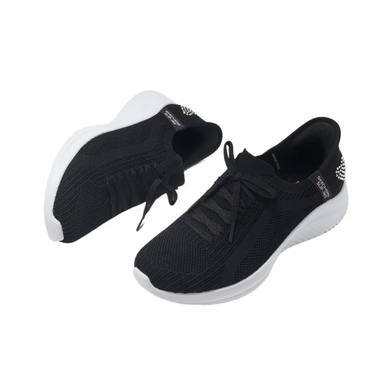 Skechers Ultra Flex 3.0 Heart Me Slip-Ins Cushioning Breathable Low-Top Casual Shoes Women's Black-3