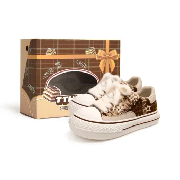 TTKJ Cushioning Anti Slip And Wear Resistant Height Increasing Low Top Casual Shoes Women's Tiramisu Box