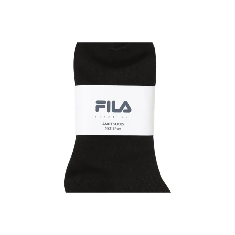 FILA Ankle Socks Unisex 3 Pack Black-3