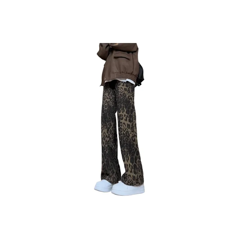 KIRHNE Jeans Unisex Leopard Print & Black-1