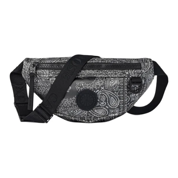 Canada Goose Nylon Fanny Pack Shoulder Bag Crossbody Bag Regular Unisex Flint Black Print-0