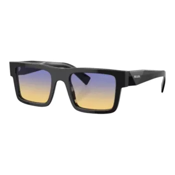 PRADA TR/Memory Plastic Plastic Rectangular Sunglasses Men's Black