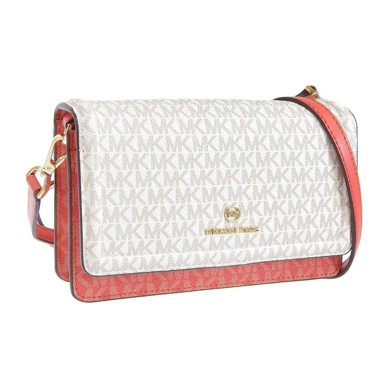 MICHAEL KORS Jet Set Charm Series Coated Canvas Shoulder Bag Crossbody Bag Women's Pink Multicolor Vanilla-1