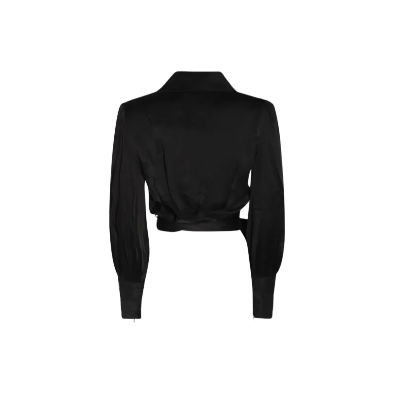 Zimmermann Wrap Front Tied Satin Blouse-1