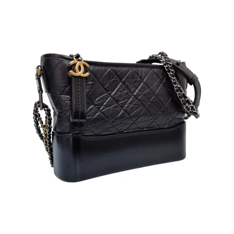 CHANEL Gabrielle Calfskin Handbag, Shoulder Bag, Crossbody Bag Women's Black-4