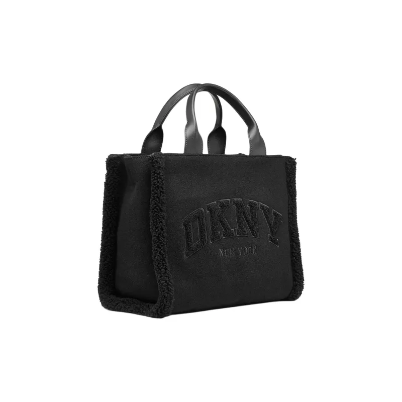 DKNY Cotton Tote Bag Shopping Bag Shoulder Bag Crossbody Bag Handbag Medium Size Women's Black-1