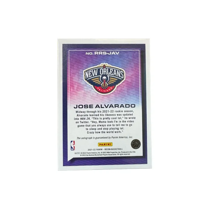 PANINI Jose Alvarado Recon 2021 22 Pelican Rising Stars Autograph Card #99 Sports Cards 1 Pc-1