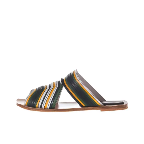 DRIES VAN NOTEN Slide Slippers Women's Yellow/White/Black