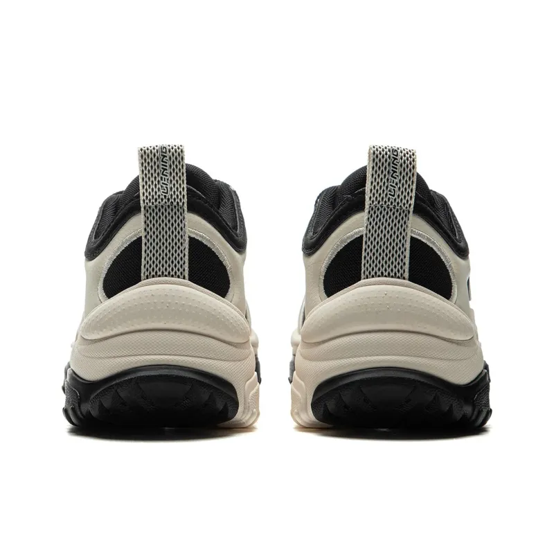 LiNing Cushioning, Abrasion Resistant, Height Increasing Low Top Casual Shoes Women's Black Beige-5