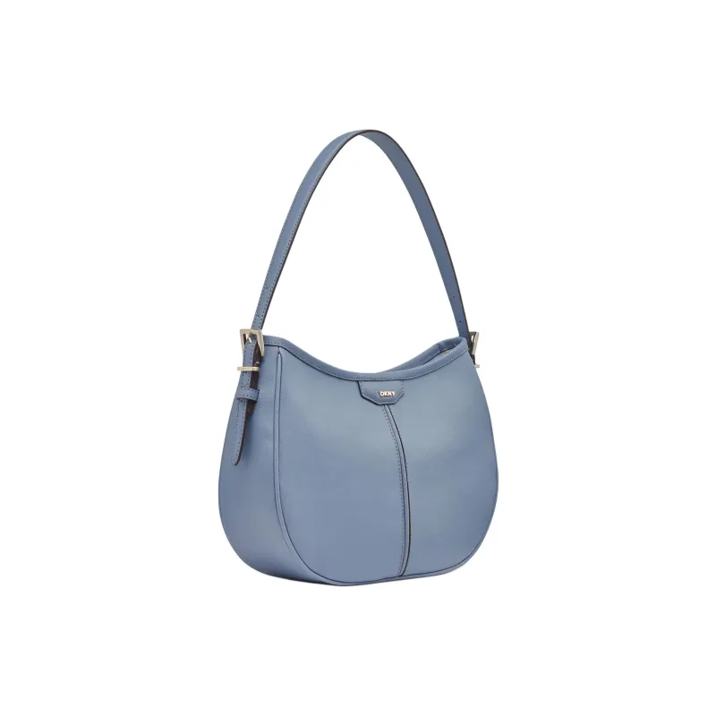 DKNY Soft Leather Hobo Bag One Shoulder Handbags Women's Blue-1