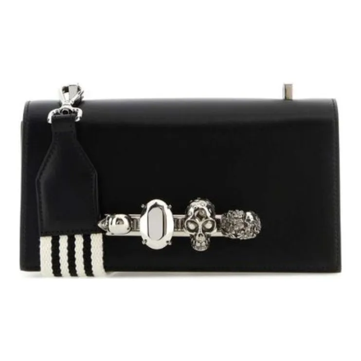 Alexander McQueen Cow Leather Shoulder Bag Crossbody Bag Men's Black-1