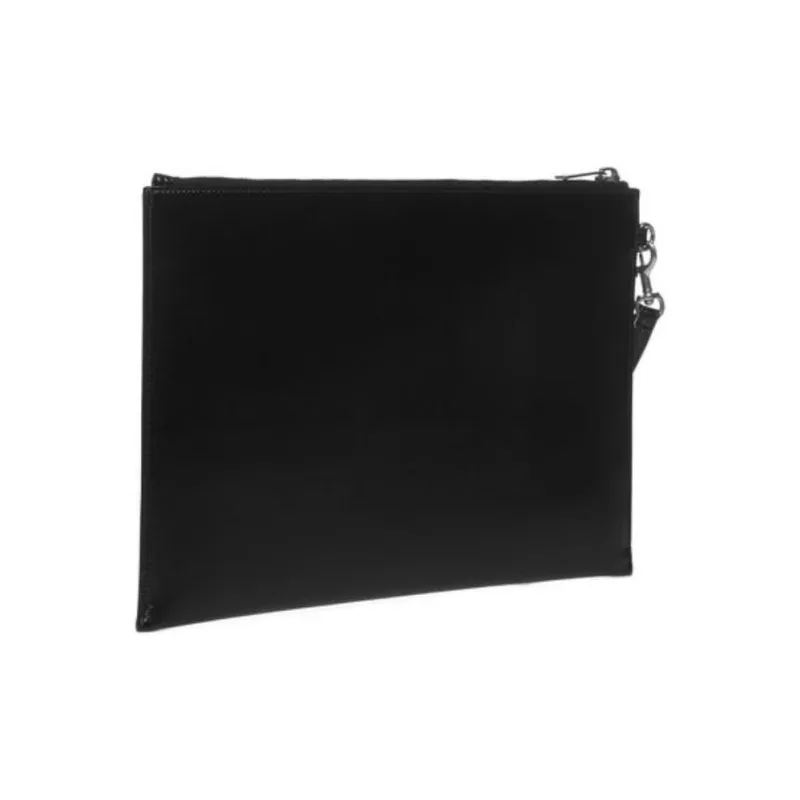 SAINT LAURENT Cow Leather Clutch Men's Black-5
