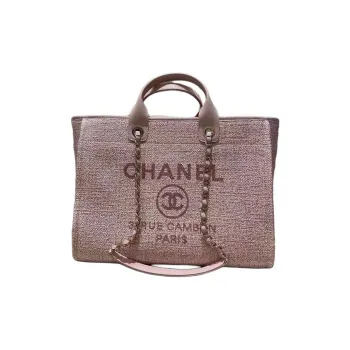 CHANEL Cotton Tote Bag, Shopping Bag, Portable Crossbody Bag, Shoulder Bag Women's Light Pink