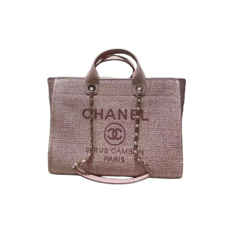 CHANEL Cotton Tote Bag, Shopping Bag, Portable Crossbody Bag, Shoulder Bag Women's Light Pink-0