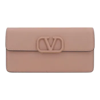 Valentino VlogoGARAVANI Grained Leather Wallet Women's Rose