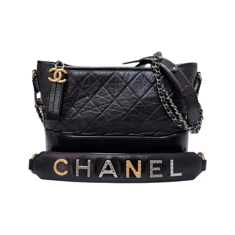 CHANEL Gabrielle Calfskin Handbag, Shoulder Bag, Crossbody Bag Women's Black-2