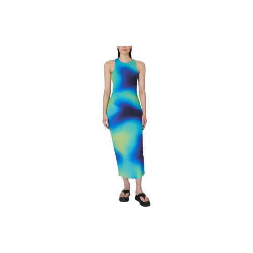 Sweaty Betty Sleeveless Dresses Women's Blue Tropical Print