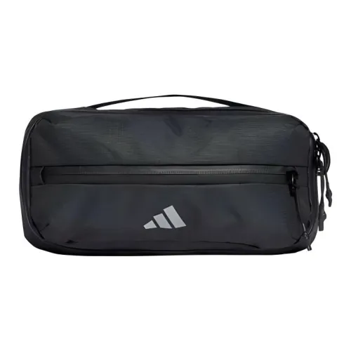 Adidas Polyester Shoulder Bag Regular Unisex Black & Metallic Silver