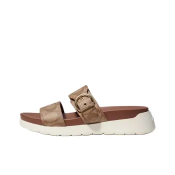 COACH Rubber Sole Abrasion-Resistant Stylish Sandals Women's Brown