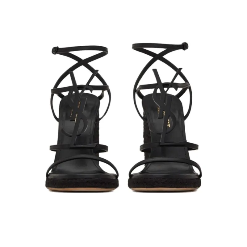 SAINT LAURENT Cassandra 115mm Wedge Sandals-4