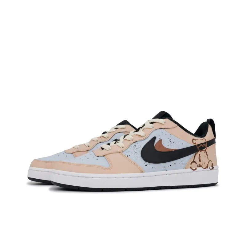 Nike Court Borough Non-slip Lightweight Low-Top Skateboard Shoes GS Flesh Pink-2