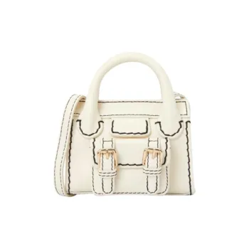 Chloe Edith Buffalo Leather Handbag, Shoulder Bag, Crossbody Bag Mini Women's White