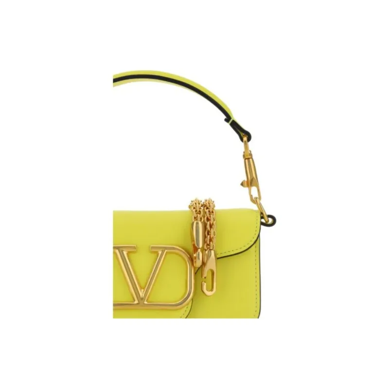 Valentino Locò Calfskin Shoulder Bag Crossbody Bag Handbag Mini Women's Yellow-8