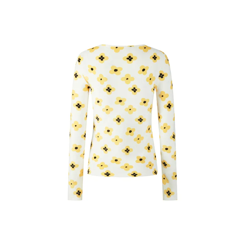 HERLIAN T Shirt Women's White Base Print-1