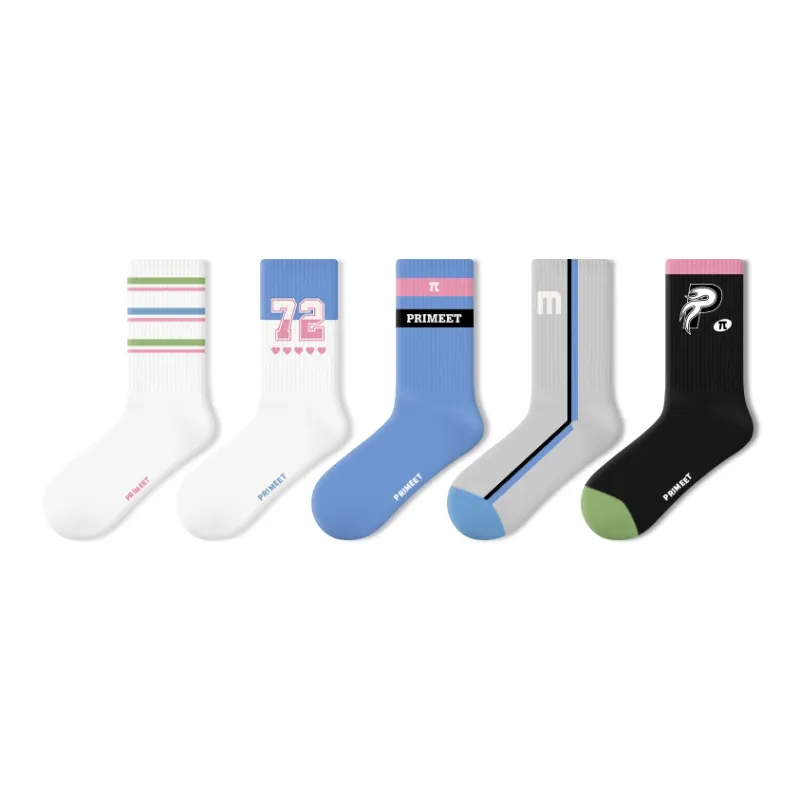 Primeet Mid Calf Socks Fall Unisex 5 Pack-18