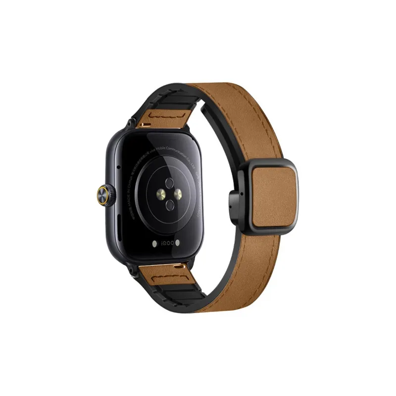 FZRT Watch Bands Square Buckle Mad Horse Pattern Magnetic Closure Strap Unisex-6