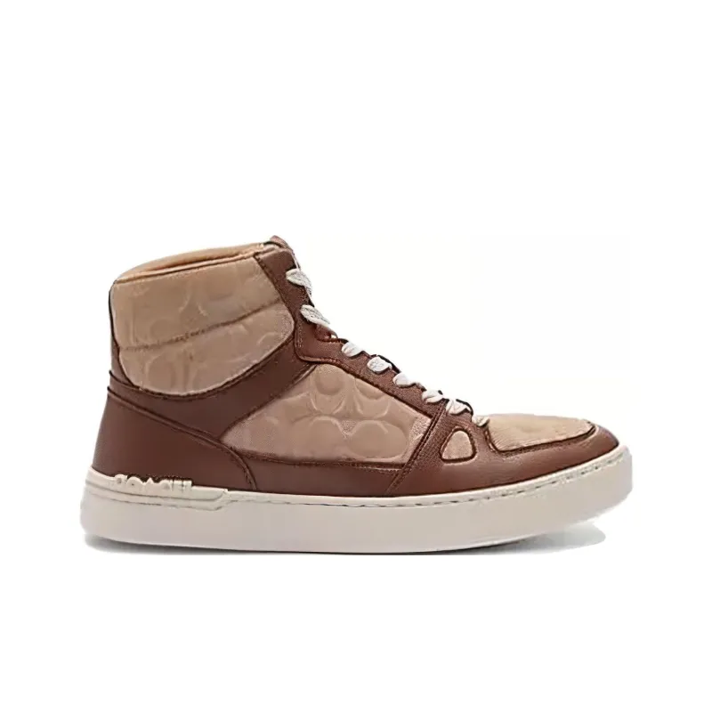 COACH High Top Skateboard Shoes Men's Brown-1