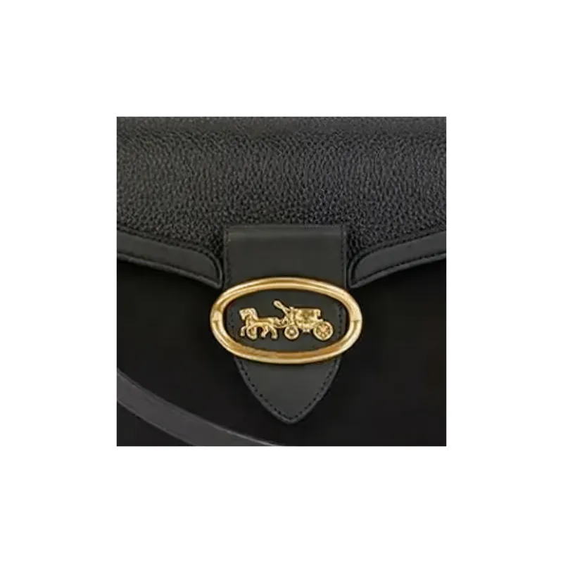 COACH Kat Cow Leather Saddle Bags Shoulder Bags Women's Black-5