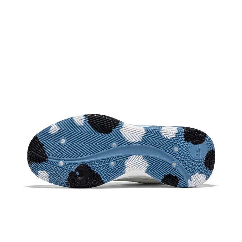Warrior Coverage Rebound Wear Resistant Lightweight Slip Resistant Mid Top Basketball Shoes Men White Blue Gray-4
