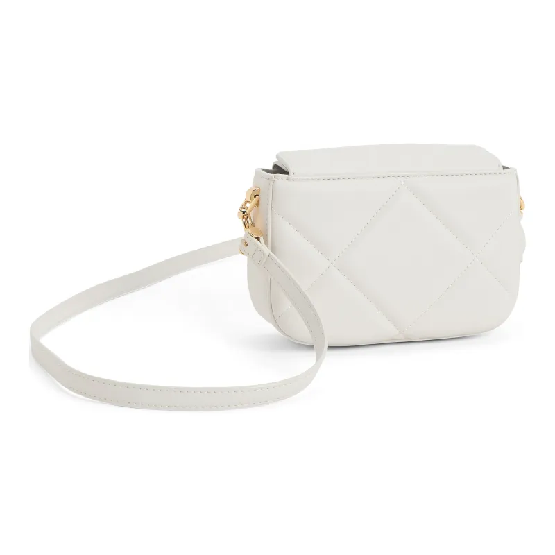 CHARLES&KEITH Polyurethane Synthetic Leather With Embossed Leather Crossbody Bag Regular Women's White-1