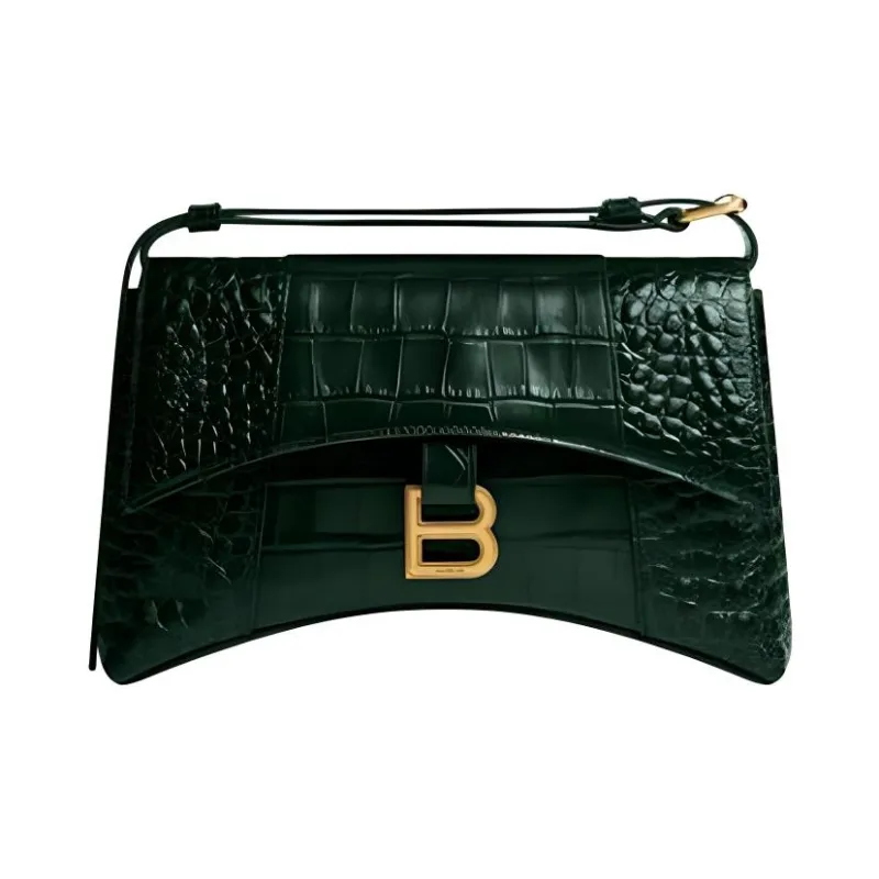Balenciaga Downtown Crocodile-Embossed Calfskin Handbag Shoulder Bag Crossbody Bag Extra Small Women's Green-4
