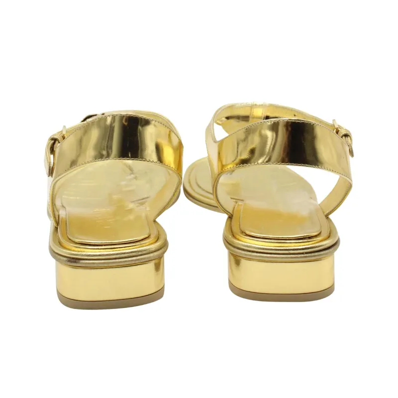 CHANEL 22A Early Autumn Strap Sandals Women's Gold-4
