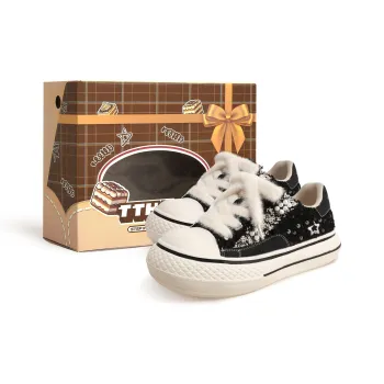 TTKJ Anti Slip And Wear Resistant Height Increasing Low Top Casual Shoes Women's Black Mulberry