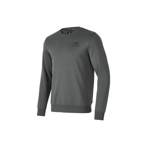 Skechers Basic Sports Series Sweatshirts Men Binoculars Gray 0403