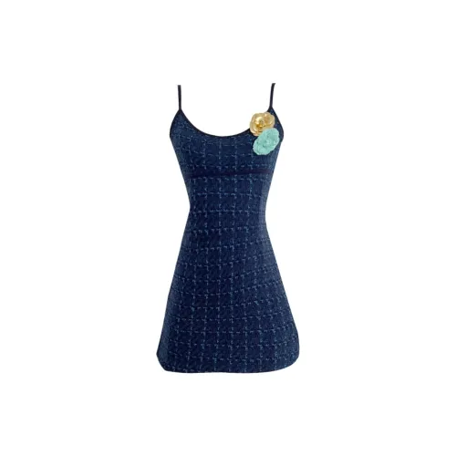 Udon House Slip Dresses Women's Navy Blue