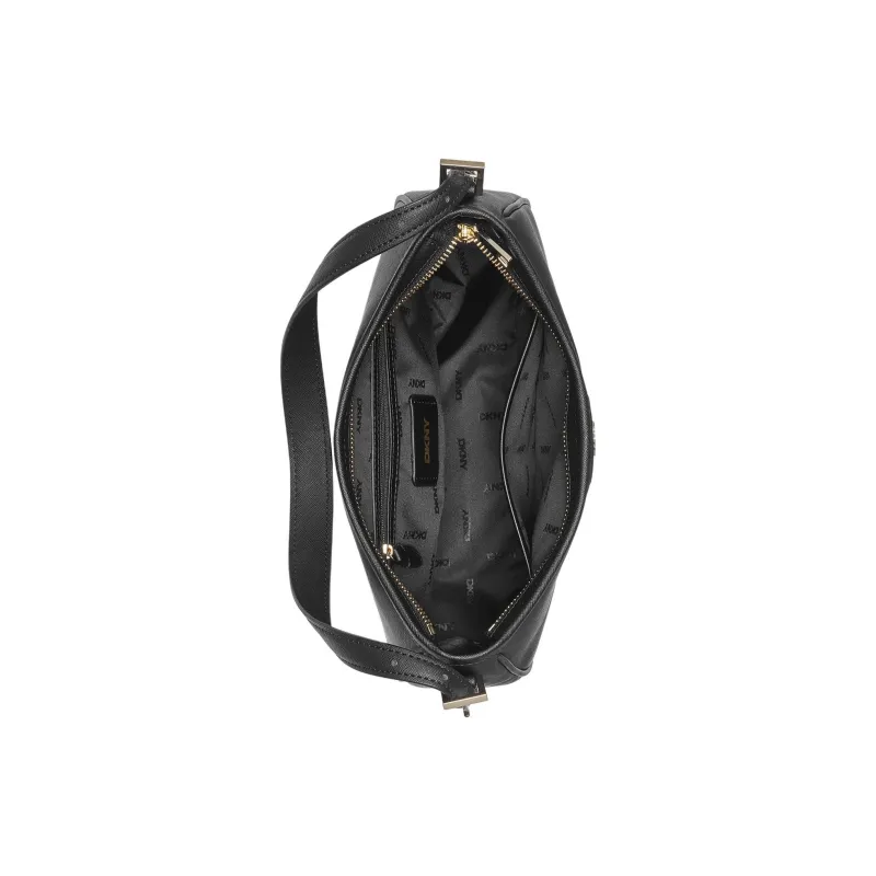 DKNY Soft Leather One Shoulder Handbags Women's Black-4