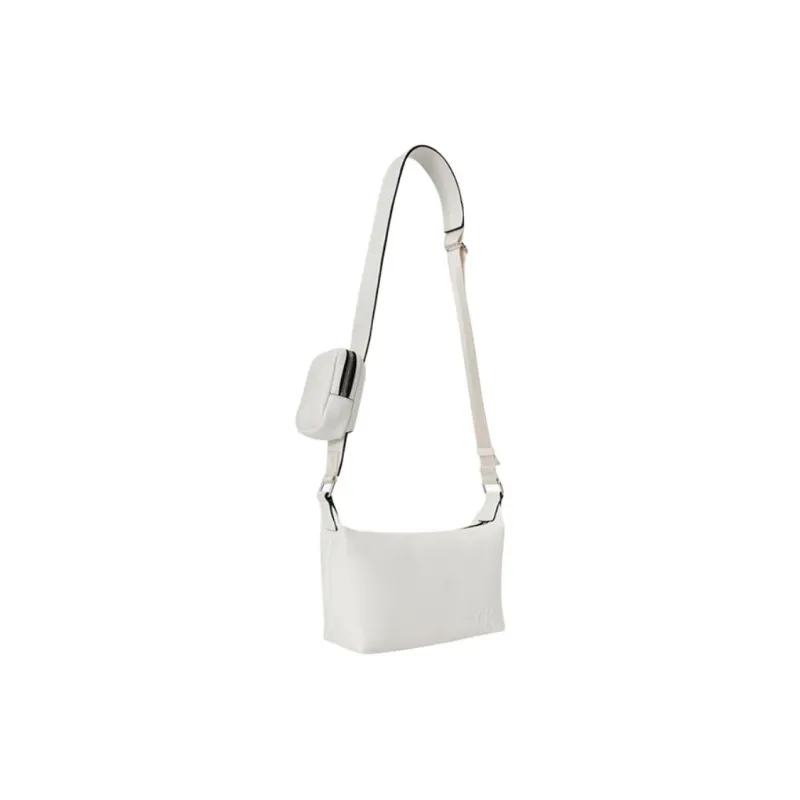 CALVIN KLEIN Synthetic Material Shoulder Bag Crossbody Bag Medium Size Women's Pearl White-1