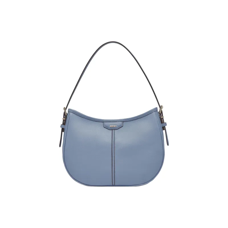 DKNY Soft Leather Hobo Bag One Shoulder Handbags Women's Blue-0